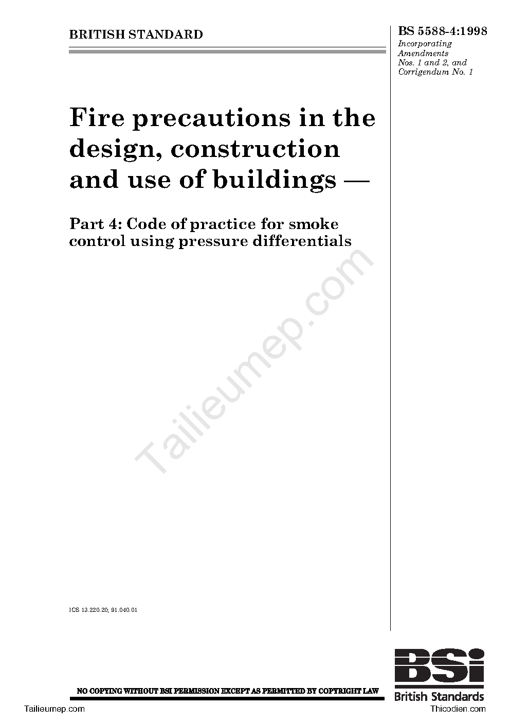 BS 5588-4-1998 Fire precautions in the design, construction